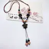 Colar de contas de cerâmica colorida Moda Retro Novo Estilo Chinês Personalidade Colar Longo Camada Dupla Colar Colar Avançado Atacado