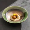 Cuenco Redondo con Patas Puntiagudas, Crackelado Hielo, Baño de Oro, Cocido en Horno, del Fabricante, Cuenco de Cerámica para Sopa Doméstico, Cuenco Grande, Cuenco para Hotel Comercial, Cuenco para Ensalada, Vajilla