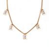 Collar de Diseño Nicho de Celebridad de Internet de Moda Europea y Americana Acero Inoxidable Chapado en Oro Rectangular Gota de Agua Zircón Gota de Aceite Collar con Colgante para Mujer