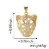 Nuevo Conjunto de Colgantes de Cabeza de Leopardo Hueca Chapada en Cobre Transfronterizo Circonita Joyería Linda Versátil para Mujer Accesorios de Alta Gama DIY