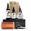 Suministro al contado transfronterizo Set de cuidado para recortar la barba Recortadora de barba Cepillo para barba Bolsa de lino Kit para barba
