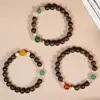 Nuevo Estilo Chino Brunei Seda Suave Madera de Ágar 8mm Pulsera de Hilo Único para Hacer Manualidades Cuentas para Rezar Cuerda para la Mano Cuerda de Rosario Cuentas Adorno Cultural Retro para Jugar