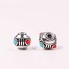 Prata de Xizang duas cores contas incrustadas de volta Nuvem diy Wenwan pulseira contas estilo étnico duas cores retro mantra pingente de cobre