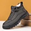 Sapatos Masculinos de Algodão para o Inverno com Forro de Lã, Botas Martin Grossas, Botas de Neve Quentes de Cano Alto, Sapatos Casuais Versáteis da Moda, Sapatos de Trabalho