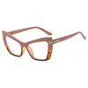 Otoño e Invierno nuevos gafas de montura en T para m-nail ojo de gato con protección contra luz azul gafas lisas marco de gafas decorativo de color contrastante europeo y americano gafas ópticas personalizadas