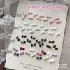 Decorações de Arte para Unhas Laço de Pérola Estilo Francês Cor Mista Laço de Resina 3D Preto e Branco Acessórios de Strass para Unhas DIY