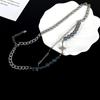 Ins Hip-hop Estilo Frio Cruz Colar Feminino Nicho Design Sentido Fosco Bead Costura Cor-livre Clavícula Cadeia