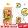 Lino Rectangular Vidrio de Borosilicato Alto Tapa de Bambú Vidrio Resistente al Calor Fiambrera Conservadora Refrigerador Caja de Almacenamiento Refrigerada