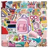 50 Piezas de Pegatinas Graffiti de Papelería para el Regreso a Clases, Pegatinas Decorativas Impermeables para Botellas de Agua, Pegatinas de Papelería Creativas al por Mayor