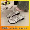 Nuevas Pantuflas de Estilo Francés con Pedrería para Mujer 2026, Sandalias Planas de Dedo Abierto para Verano al Aire Libre, Populares con Faldas, Sandalias de Playa para Mujer