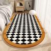 Tapete de Cabeceira Estilo Meio do Século Francês para Quarto Principal, Tapete Oval Vintage Luxuoso e de Alto Padrão para Closet