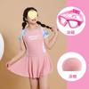 Traje de baño de verano para niñas gorditas, falda dividida, talla grande, para niñas de talla mediana a grande, traje de baño de aguas termales, conservador