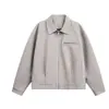 Jaqueta de Camurça de Lapela de Alto Padrão Estilo Retro Americano Old Money Urso Mágico, Casaco Casual Simples Quadrado para o Dia a Dia de Homens