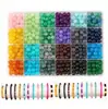 Set de 24 Rejillas de Cuentas Redondas de Vidrio de 8 mm, Cuentas Jelly, Cuentas Burst, Accesorios para Pulseras de Joyería Hecha a Mano DIY