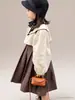 Bolsa Transversal Infantil Coreana Xiaohongshu Moda Feminina Porta-Moedas Bolsa de Mão Retrô Pu Macio Bolsa para Batom da Família