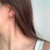 Pendientes distintivos de triángulo con esmalte goteado, corazón negro, pendientes en forma de corazón, pendientes plateados, sentido simple, hebilla para la oreja, moda coreana, simple, combinable con todo