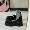 Sapatos Femininos Mary Jane de Couro com Solado Grosso, Moda Outono 2026 Novo Estilo Britânico Retro Plataforma Salto Grosso Leves Sapatos de Salto
