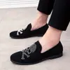 Mocasines para hombre sin cordones transfronterizos con pedrería, tallas 38-46, zapatos casuales, estilo británico, adecuados para peluqueros y discotecas