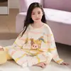 Pijama estilo princesa para meninas, modelos de primavera e outono, algodão puro, manga longa, novo estilo 2026, roupa de casa para meninas mais velhas