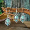 Pendientes y Collares Populares de Aleación con Diamantes para Comercio Exterior, Estilo Geométrico Elegante, Joyería Bohemia Étnica al por Mayor Yiwu