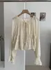 Camisa de Manga Larga con Volantes y Lazo para Mujer KEKEZOON, Estilo Suave de Otoño, Blusa Holgada de Manga Acampanada 8766