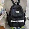 Mochila para niñas, versión coreana, lunares estilo ins, encaje, alto valor estético, mochila para estudiantes de primaria de 3º a 6º grado, mochila de gran capacidad