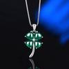 Colar Trevo de Quatro Folhas de Ágata Calcedônia em Prata Esterlina S925 Moda Feminina Versátil Pingente de Jade em Formato de Coração de Alta Qualidade Corrente para Clavícula