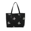 Bolsa de Ombro de Lona com Flor em Relevo Estilo Nacional Bolsa de Cosméticos Feminina Bolsa Tote Jacquard de Alta Qualidade 2025 Nova Bolsa Feminina