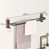 Barra de Toalla de Madera Maciza de Nogal para Baño Colgador sin Perforaciones Inodoro Luz de Inodoro Lujo Ligero Barra Colgante Estante de Almacenamiento Almacenamiento