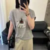Camiseta Fina de Lino de Bambú Estilo Nuevo Top para Mujer Verano Dobladillo Irregular Holgada Versátil Camiseta de Punto
