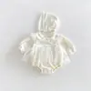 Mameluco Largo de Manga Larga para Niña de 26, Nuevo Estilo Coreano Otoño/Invierno, Mameluco de Bebé, Estilo Princesa, Conjunto de Gateo de Moda para Bebés de Primer Mes y un Año