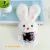 Muñeco de Conejo Hecho a Mano que Chilla, Lindo Conejito de Peluche, Colgante para Llaves de Niña, Colgante de Conejo de Orejas Largas para Bolso