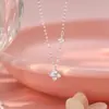 Collar con Colgante de Trebol de Cuatro Hojas de Plata Pura S999 y Circonita para Mujer 2025 Nuevo Cadena para Clavícula de Temperamento Casual de Alta Gama Dropshipping