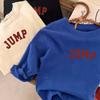 Nueva Camiseta de Algodón 100% Estilo Coreano para Primavera y Otoño, Cuello Redondo, Estampado de Letras, Manga Larga, para Niños y Niñas, Ropa Infantil, Camiseta Interior para Bebés