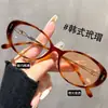 Nuevas Gafas de Moda Redondas Estilo Coreano de Alta Gama con Filtro Azul Montura Carey para Mujer Fotocromáticas Gafas de Sol Gafas sin Graduación al por Mayor