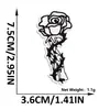 Parche Bordado Corazón Labios Blanco y Negro Estilo Punk Calavera Ojos Personalizado Parche Bordado por Computadora Parche Decoración para Ropa