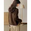 Sudadera Retro con Cuello de Primavera y Media Cremallera, Corte Holgado, Falsa Sudadera de Cuadros de Dos Piezas para Mujer
