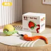 Bola de cenoura elétrica recarregável inteligente para animais de estimação com desvio automático de obstáculos, brinquedo para gatos para entreter gatos e aliviar o tédio