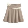 Falda corta de verano para mujer, estilo europeo y americano, sexy, con cintura en contraste de color, corte A, deportiva