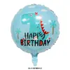 Balão dinossauro fofo azul verde animal da selva balão de filme de alumínio coroa decoração de festa de aniversário de dinossauro terno de 5 peças