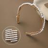 Diadema Plegable para Mujer 2024 Nuevo Estilo Perla Viaje Retráctil para Lavado de Cara Sello Especial para Flequillo Peinado