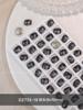 Arte de uñas gris transparente diamante negro transparente negro joyería vintage flash corazón torcido hacha amor gordo accesorios de uñas cuadradas diamante al por mayor