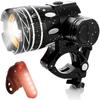 Luz de faro de rueda caliente para bicicleta, carga transfronteriza, luz fuerte, luz de bocina telescópica, luz de advertencia giratoria de 360 grados para ciclismo nocturno