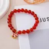 Año del Caballo, Año Zodiacal, Pulsera de Pony, Ágata Roja, Fortuna de Año Nuevo, Pulsera de Cinabrio, Joyería de Mano Grande Roja de Año Nuevo para Mujer