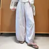 Moda de principios de otoño, nuevo estilo, pantalones casuales holgados de corte slim para mujeres petite, estilo casual con ribete de encaje con volantes y diseño de pierna ancha