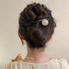 Tocado de estilo antiguo, Horquilla versátil para el cabello, Accesorios para el cabello de nicho y elegantes, Clip de garra de una palabra con perla marrón para mujer, Clip para el cabello Sense 2025