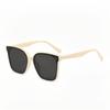 Gafas de Sol de Marco Grande Negro del Mismo Estilo de Celebridad de Internet Gafas de Sol de Tendencia de Moda para Hombre Gafas de Sol Anti-ultravioleta Combinables para Mujer