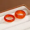 2024 Nuevo Anillo de Ágata Roja Imitación Joyería Femenina Anillo de Alta Calidad Regalo
