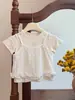 Conjunto de Dos Piezas de Encaje para Niñas, Estilo Coreano de Verano, Camiseta Superior Elegante y Moderna, Ropa Infantil de Moda para Bebés Niñas