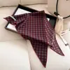 Bufanda de Seda a Rayas Azules Estilo Coreano para Mujer 2026 Nuevo Modelo Bufanda para el Cuello Bufanda Triangular de Gama Alta Lazo para el Cabello Protección Solar Pañuelo para la Cabeza